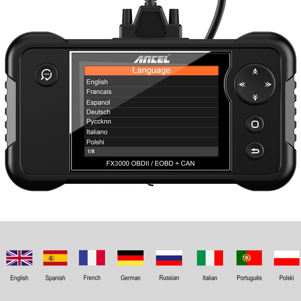 ANCEL FX3000 Automotive Scanner ABS Oil BMS EPB SAS Reset Four Systems Professional OBD2 Scanner Car Diagnostic Tool Free Update