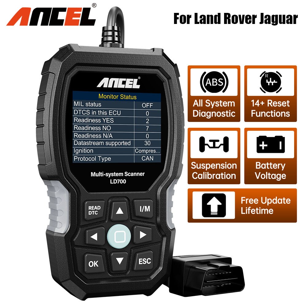 ANCEL LD700 Full OBD2 Diagnostic Tool All Systems Automotive Professional Code Reader Scanner Check Engine For Land Rover Jaguar