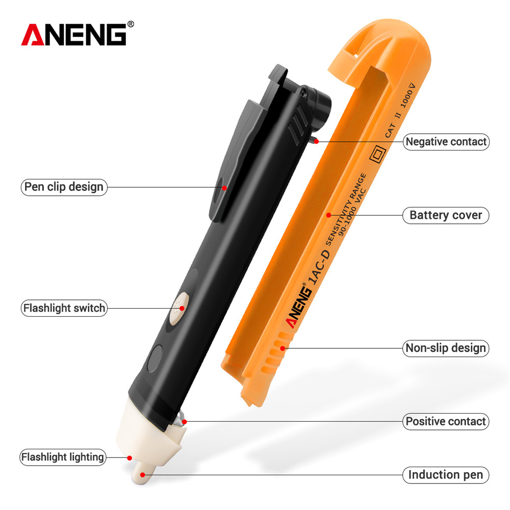 ANENG 1AC-D AC Voltage Detectors test 12-1000V Non-Contact Tester Pen Tester Meter Volt Current Electric Test Pencil