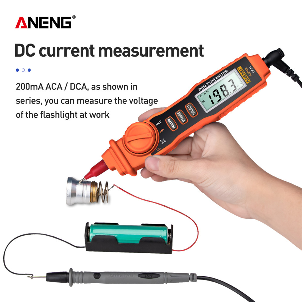 ANENG A3002 Digital Multimeter Pen Type 4000 Counts with Non Contact AC/DC Voltage Resistance Diode Continuity Tester Tool