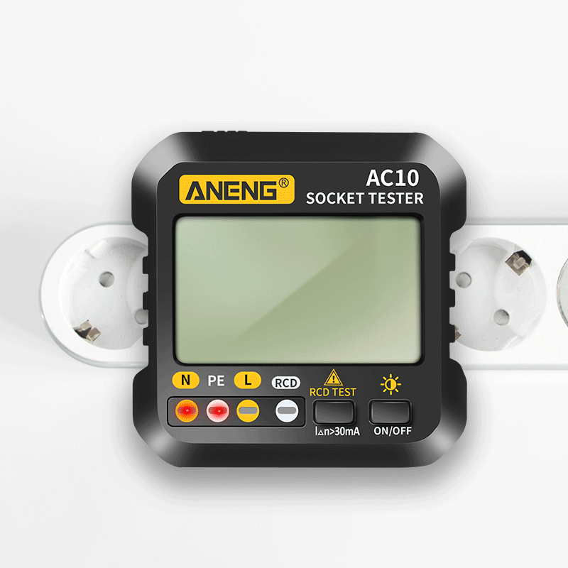 ANENG AC10 Socket Tester Plug Detector Zero Line Plug Polarity Phase Check Phase Detector US/EU Plug Multimeter Digital Tester