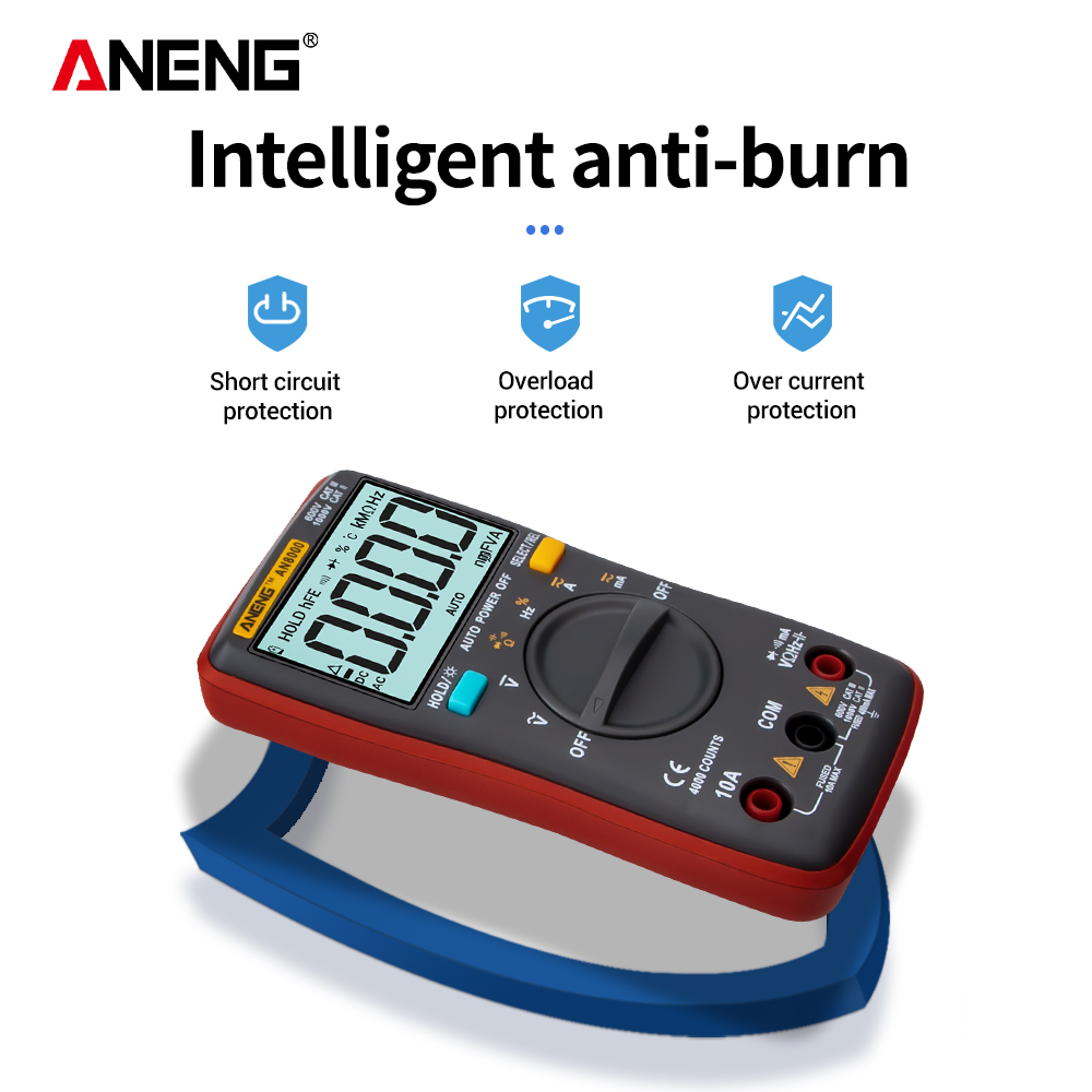 ANENG AN8000 Digital Multimeter 4000 counts profesional capacitor tester esrs meter richmeters inductance meter digital tester