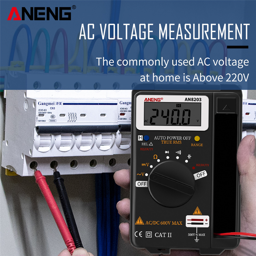 ANENG AN8203 Mini Digital Multimeter 4000counts True Rms Digital Multimeter Tester Voltmeter Battery Tester Multimetro Tester