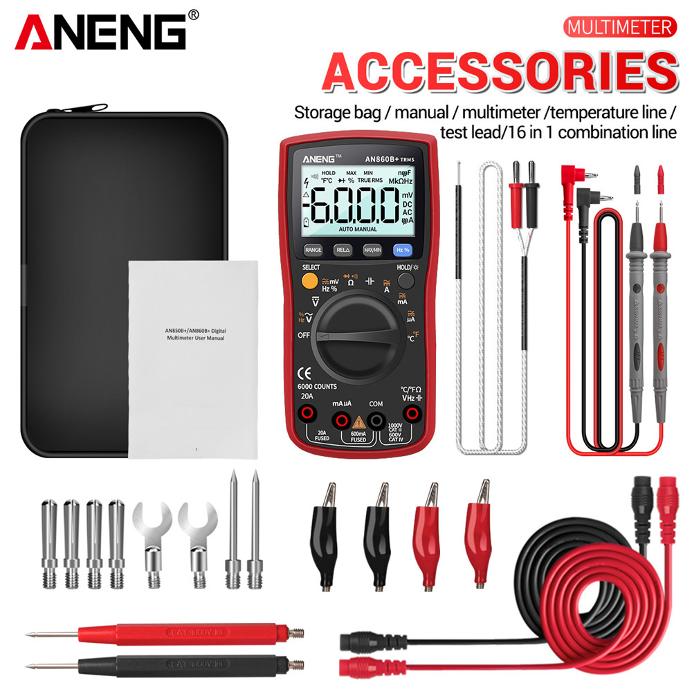 ANENG AN860B/AN860B+ Digital Multimeter AC/DC 6000 Counts True RMS 20A Current Profesional Tester NCV Multimetro with Thermocouple