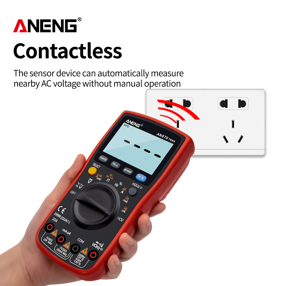 ANENG AN870  Digital Multimeter 19999 Counts True Rms Multimeters Transistor Tester Voltimetro Profesional Capacitance Meter