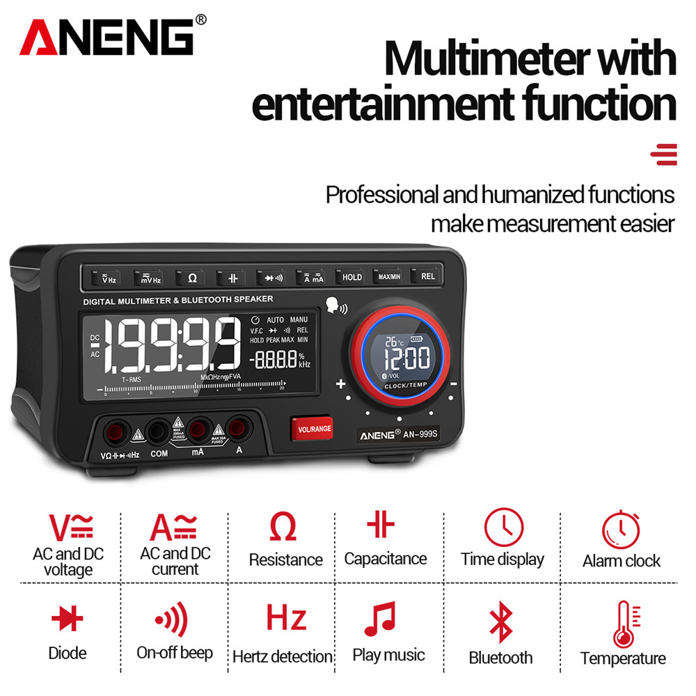 ANENG AN999S AN888S Bench Voice Multimeter Bluetooth Tester 19999 Counts Profesional Digital True Rms Autorange Transistor Tool Meter