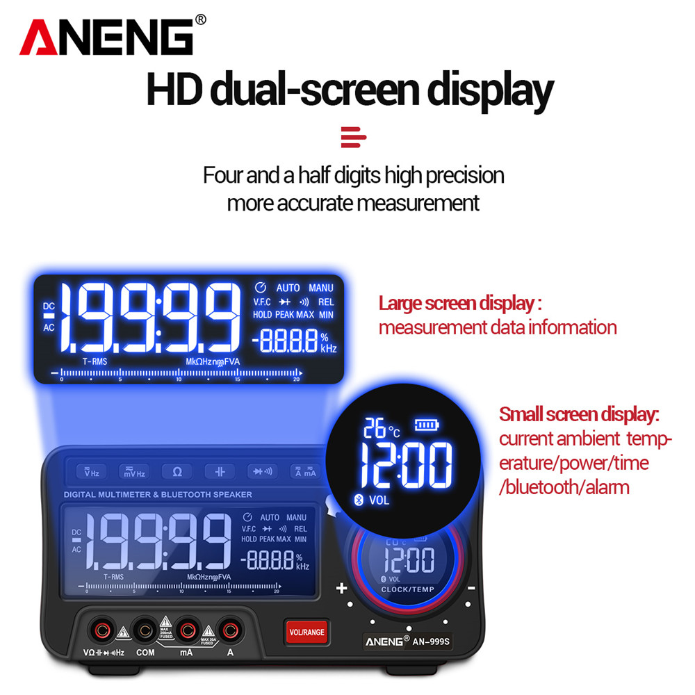 ANENG AN999S AN888S Bench Voice Multimeter Bluetooth Tester 19999 Counts Profesional Digital True Rms Autorange Transistor Tool Meter