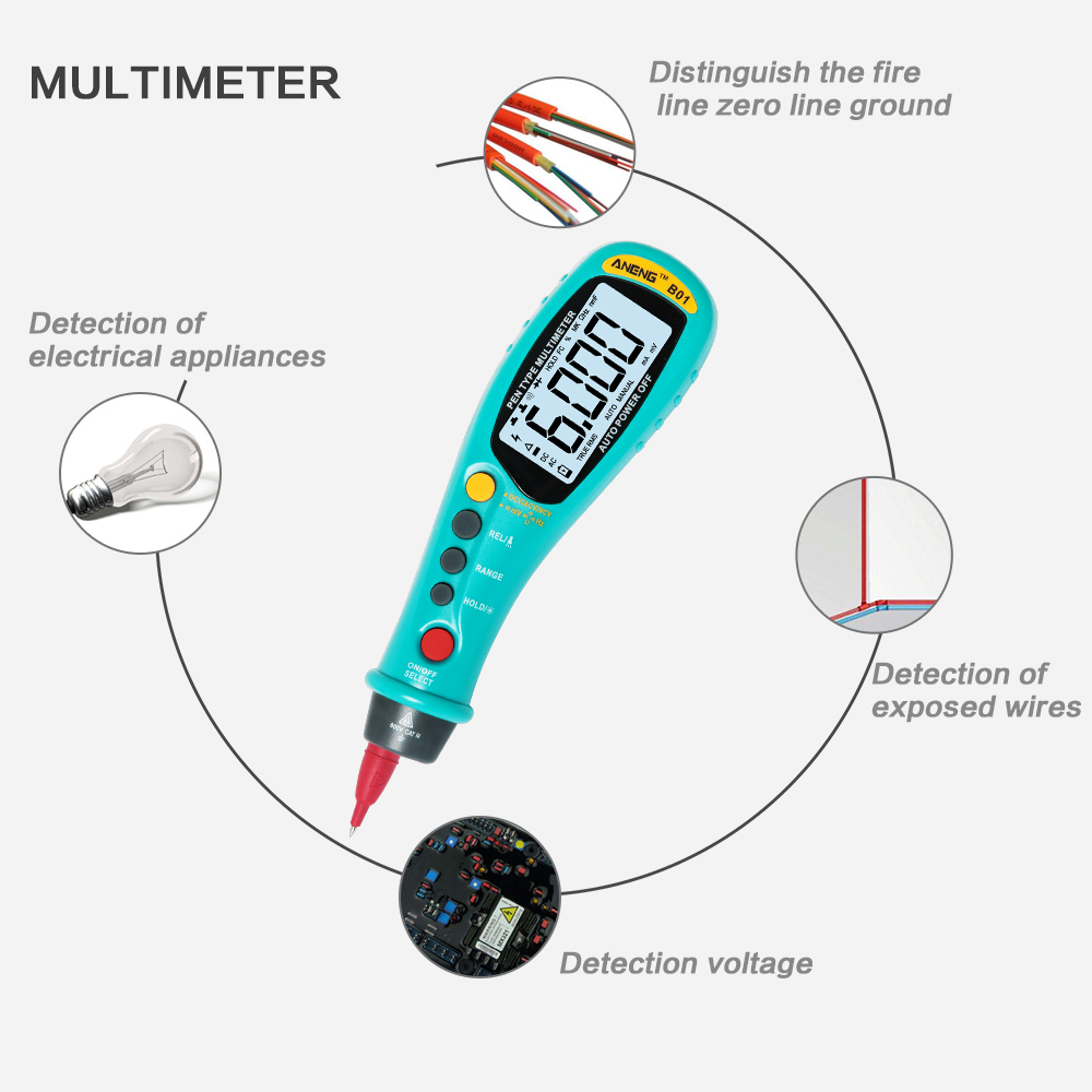 ANENG B01 Digital Multimeter Pen Type Tool 6000 Counts Capacitor Tester Testers Be True Transistor Tester Smd Digital Meter