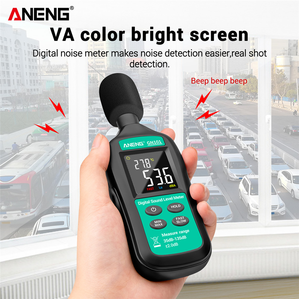 ANENG GN101 Digital Noise Meter Measurement 35-135 db Intelligent Sound Level Meter Decibel Monitor Logger  Diagnostic-Tool