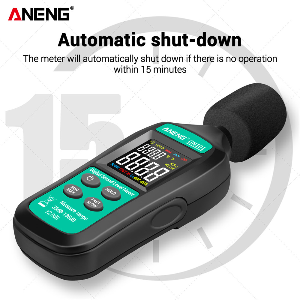 ANENG GN101 Digital Noise Meter Measurement 35-135 db Intelligent Sound Level Meter Decibel Monitor Logger  Diagnostic-Tool