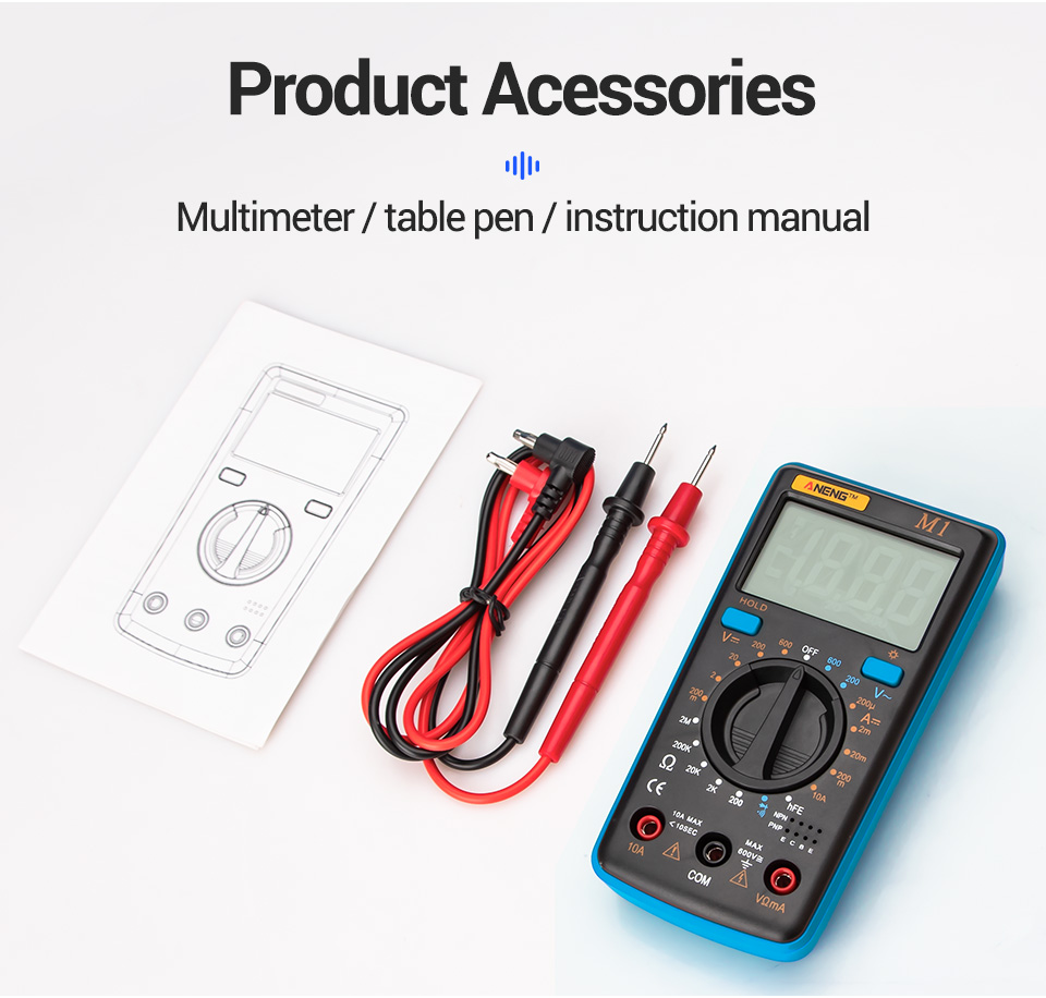 ANENG M1 Digital Multimeter esrMeter Multimetro Tester True Rms Digital Multimeter Testers Multi Meter Richmeters Dmm 400a 10A