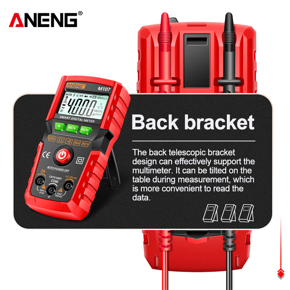 ANENG M108/M107 Mini Digital Multimeter 4000 count AC/DC Electrical Instruments Tester Auto Multimetro digital profesional meter