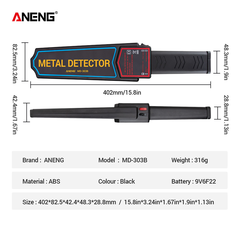 ANENG MD-3003B Sensitivity Metal Detector Professional de Metales Body Search Finder Pinpointer Portable Security InspectionTool