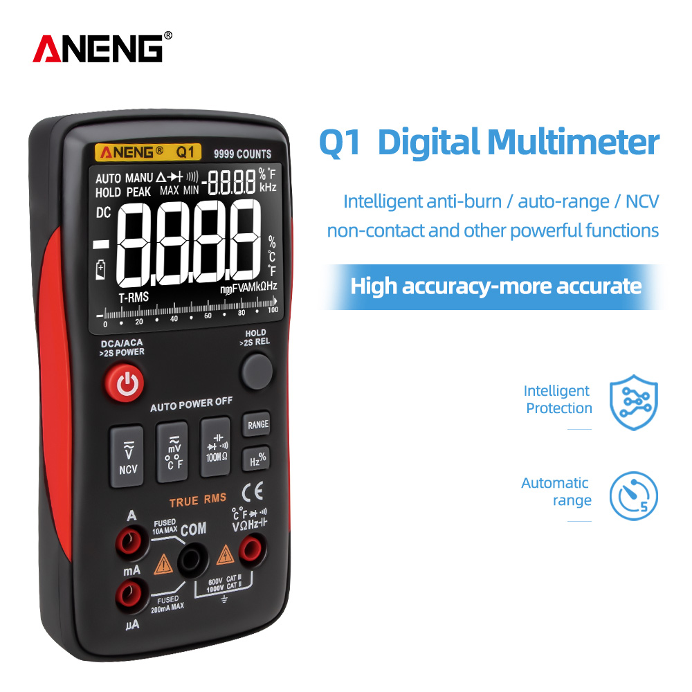 ANENG Q1 True-RMS Digital Multimeter Esrmeter Testers Automotive Electrical Dmm Transistor Peak Tester Meters Resistor