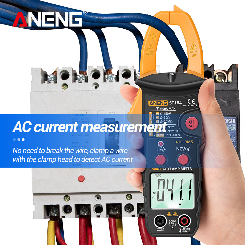 ANENG ST184 Digital Multimeter Clamp Meter True RMS 6000 Counts Professional Measuring Testers AC/DC Voltage AC Current Ohm