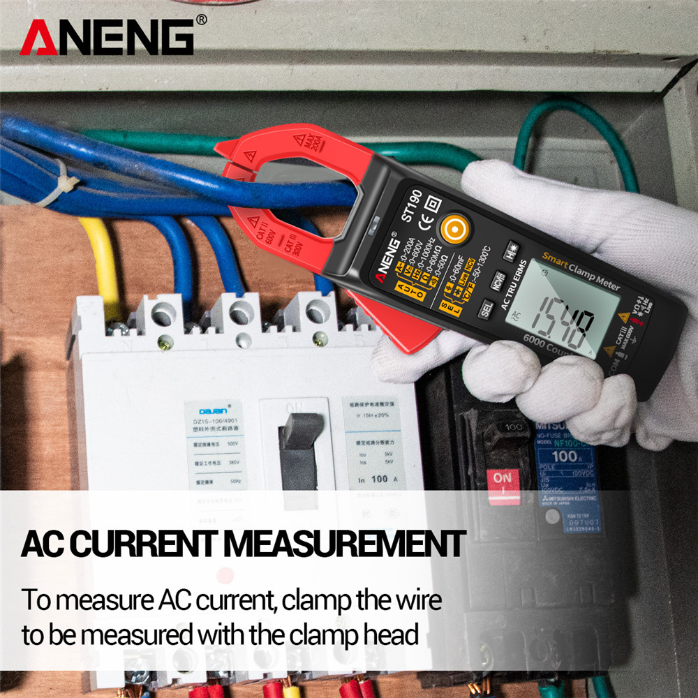 ANENG ST190 Clamp Meter 6000 Counts True RMS Digital Professional Multimeter AC Current Clamp Tester Meters Voltmeter Auto Range