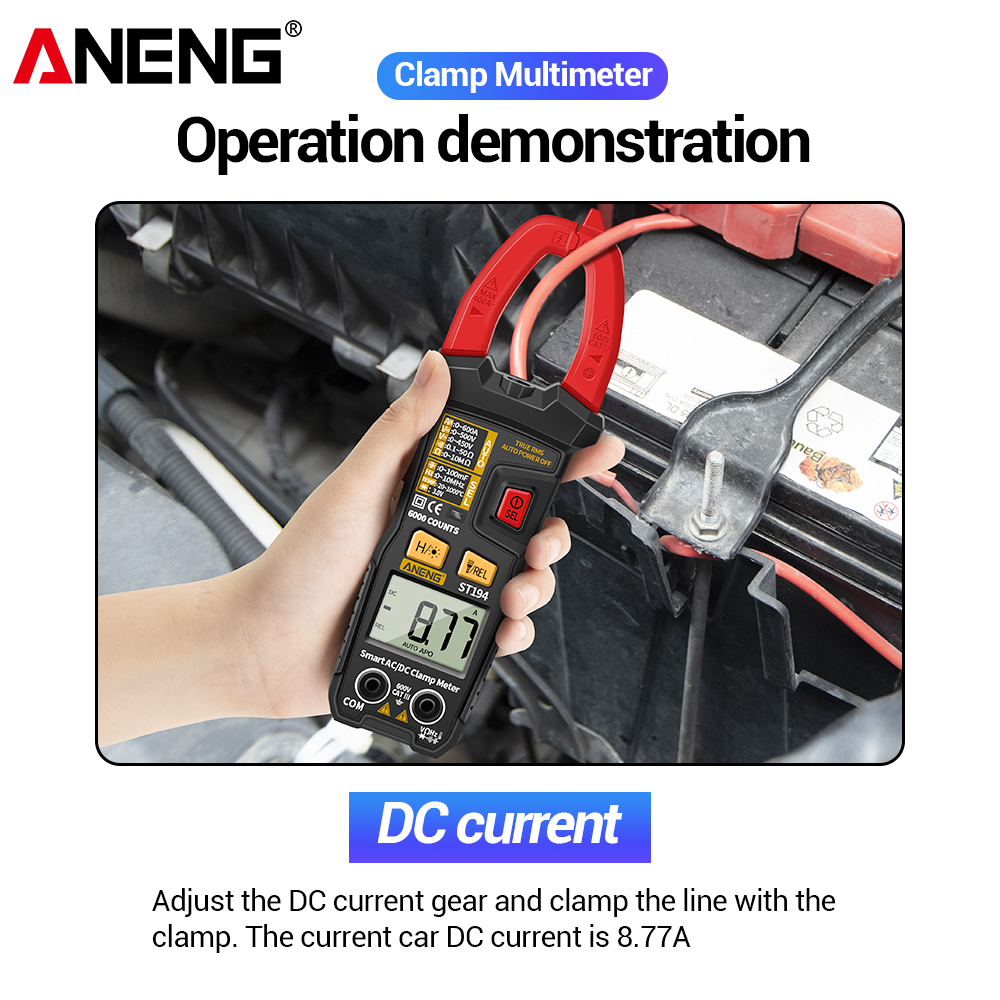 ANENG ST193 ST194 Digital Clamp Meter Multimeter DC/AC Current Tester 600V Voltage True RMS Amp Meters 6000 Count Capacitor multimetro