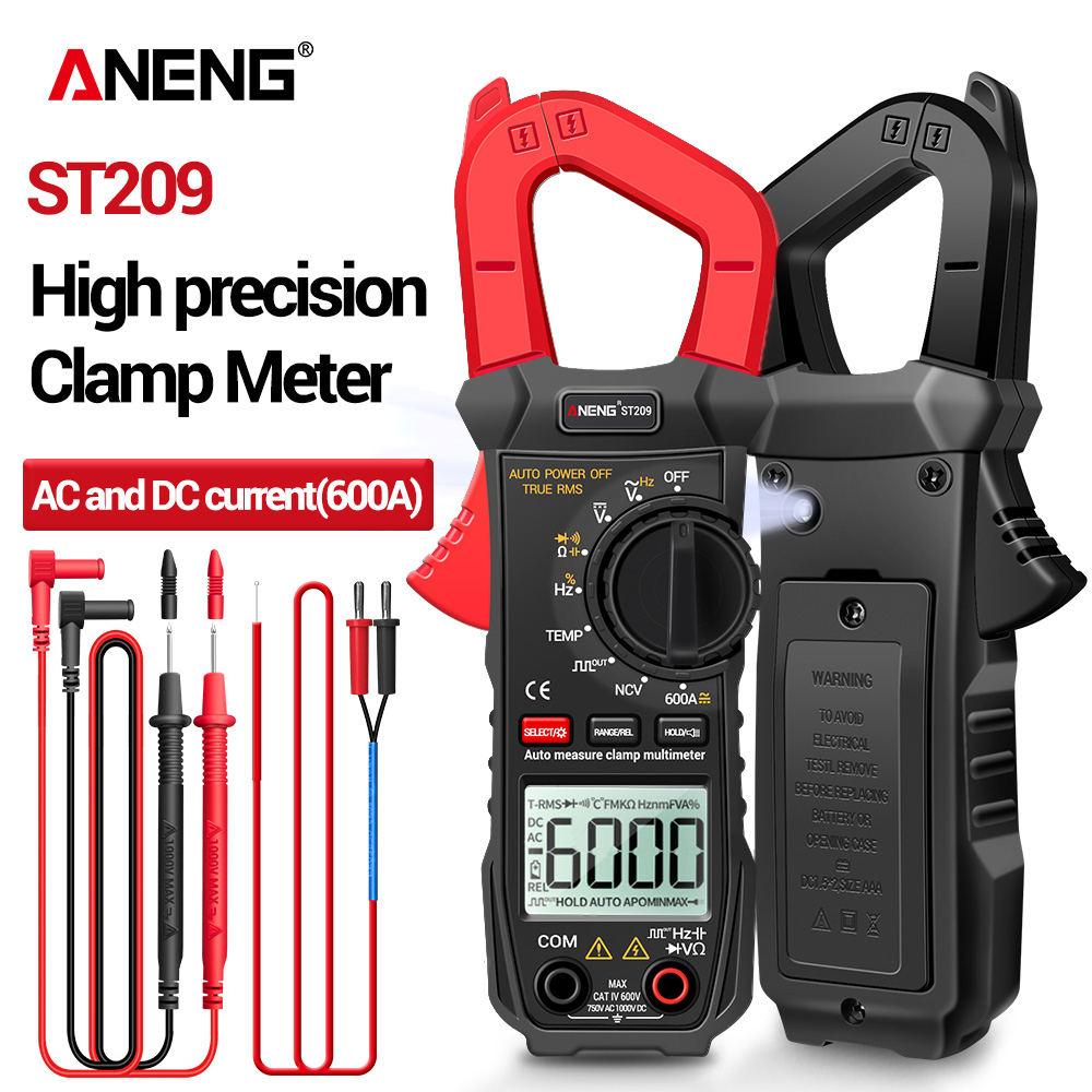 ANENG ST209 Digital Multimeter Clamp Meter 6000 counts True RMS Amp DC/AC Current Clamp tester Meters voltmeter 400v Auto Range