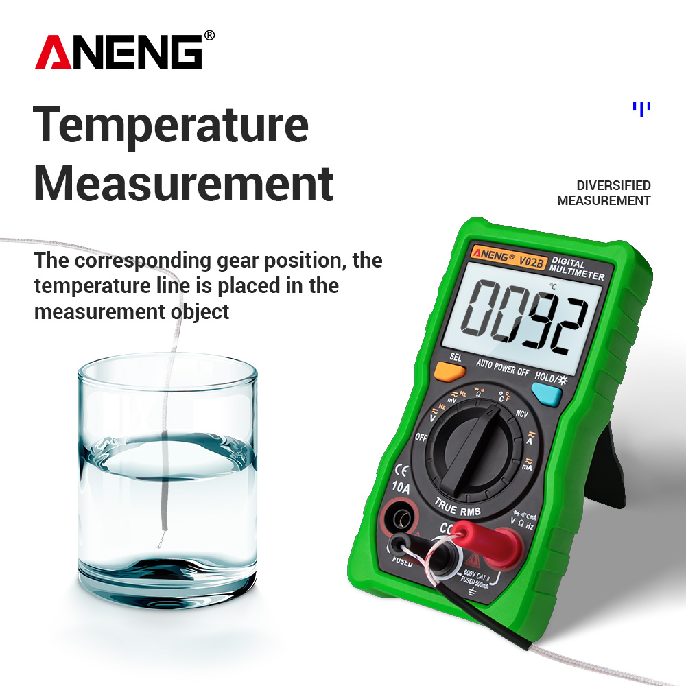 ANENG V02B Analog Digital Multimeter EsrMeter Transistor Tester Multimetro Multimeter Auto Peak Power Off Meter Car Multi Meter