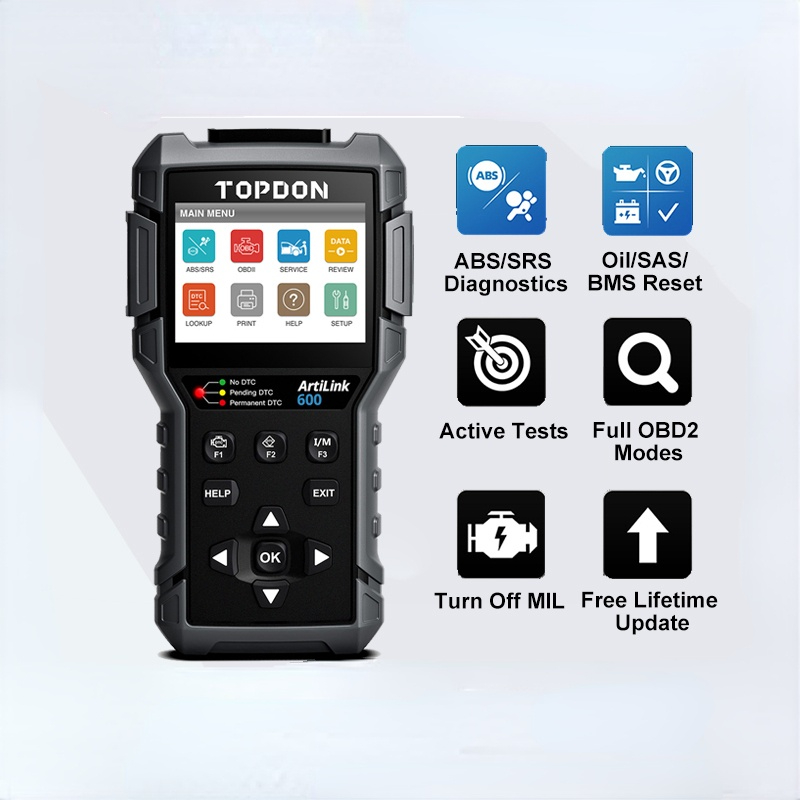 TOPDON ArtiLink600 OBD2 Car Diagnostic Tool Lifetime Free Update Automotive Scan Diagnostics ABS SRS Engine Test Auto scanner