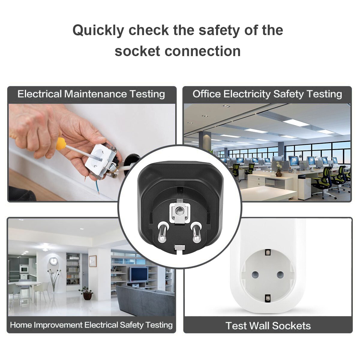 AST01 Electric Socket Tester EU US UK AU Plug RCD GFCI Test  Outlet Ground Zero Line Plug Polarity Phase Wall Check