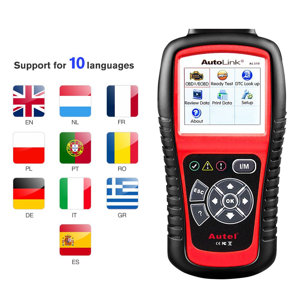  Original Autel AutoLink AL519 OBD-II And CAN Scanner Tool Multi-languages