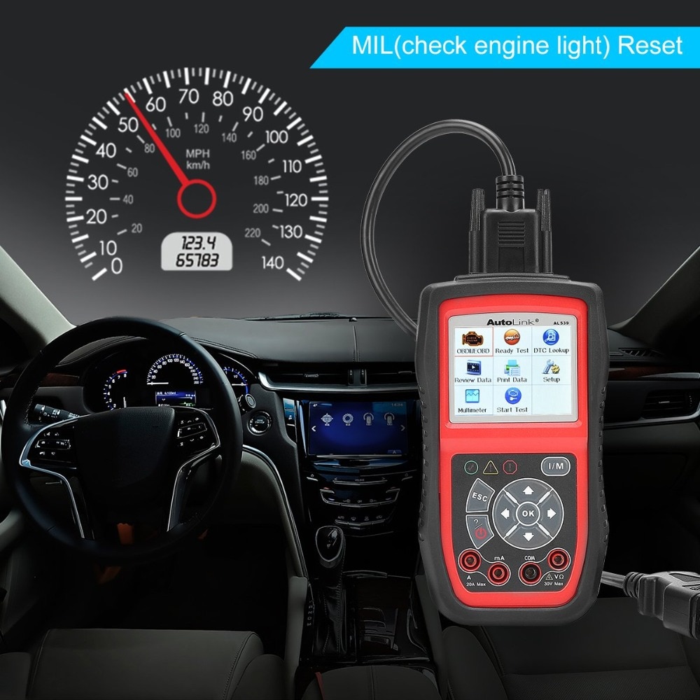 Autel AutoLink AL539 OBDII Electrical Test Tool Auto AL 539 OBD2 Scanner Internet Update Voltage Circuit Start Tester PK AL539B