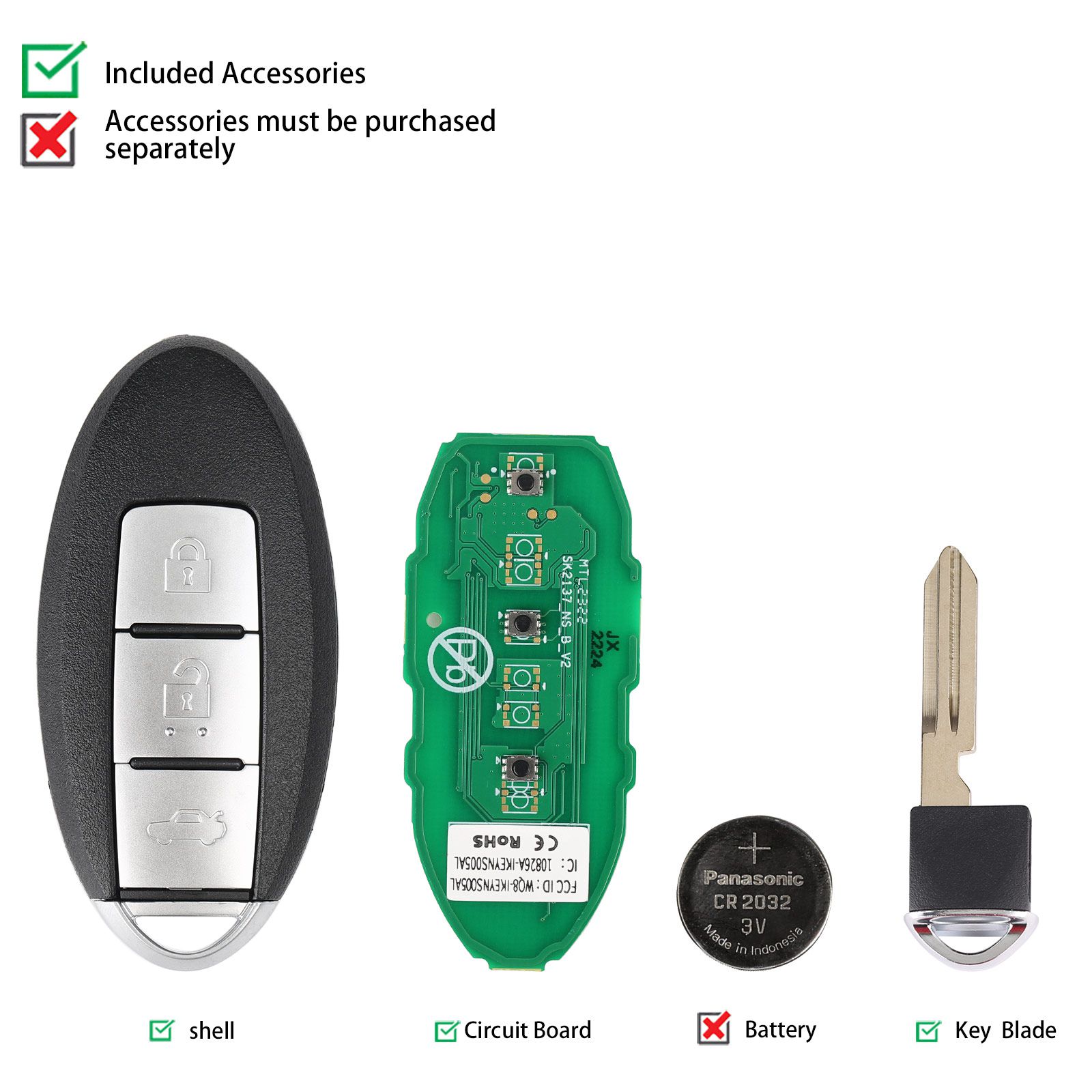 AUTEL IKEYNS004AL Nissan 3 Buttons Universal Smart Key 5pcs/lot