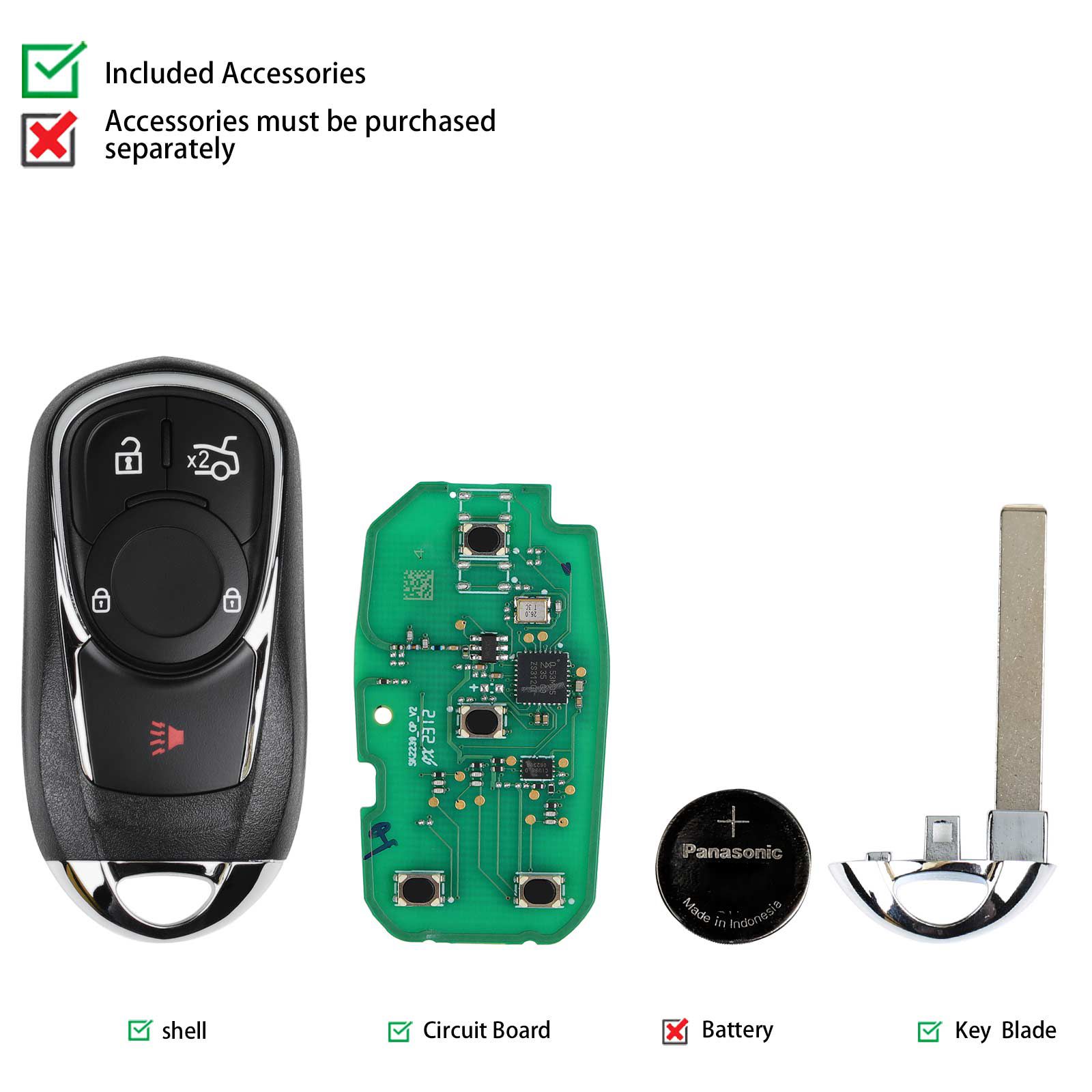 AUTEL IKEYOL004AL 4 Buttons 315/433 MHz Independent Universal Smart Key 5pcs/lot