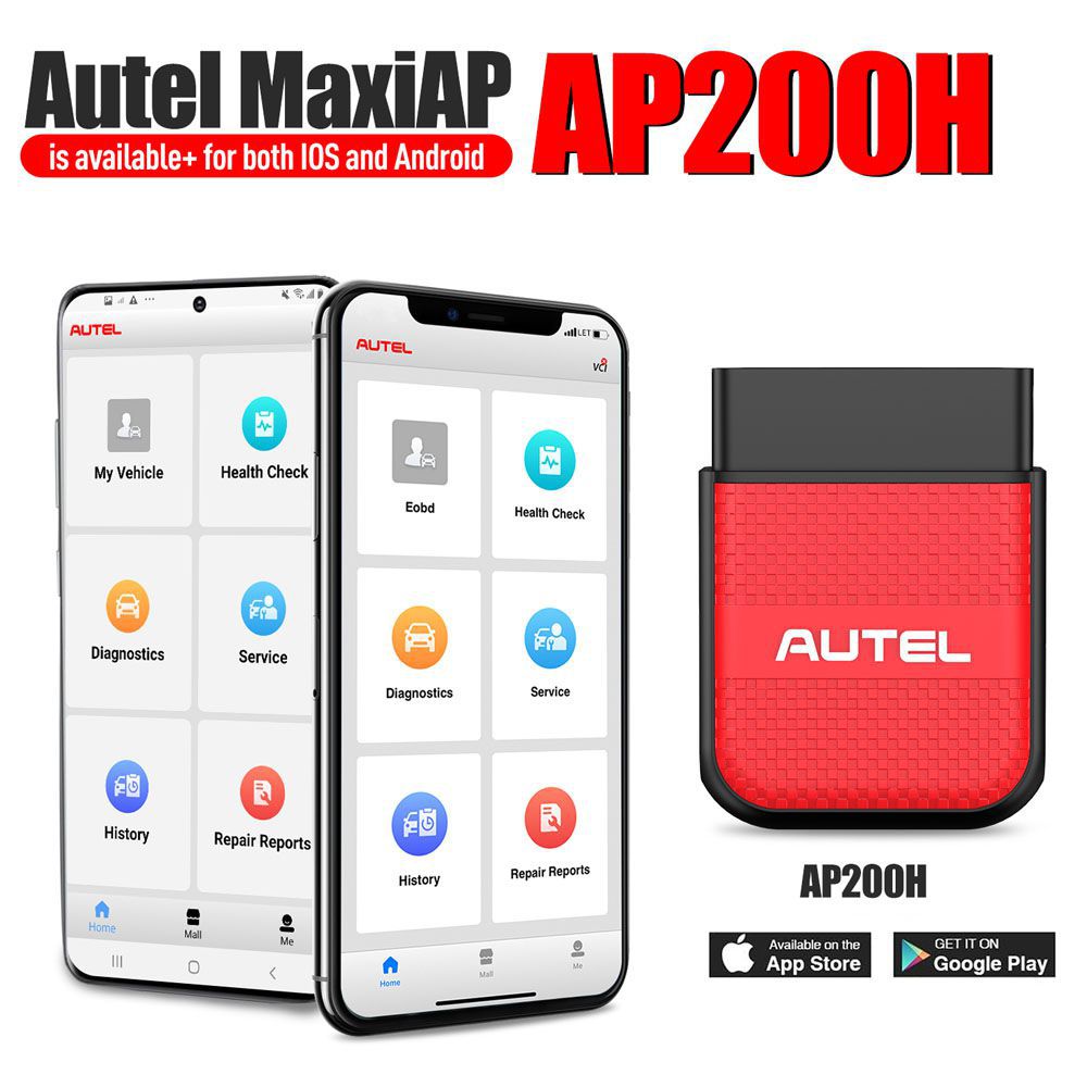  AUTEL MaxiAP AP200H Wireless Bluetooth OBD2 Scanner for All Vehicles Work on iOS and Android
