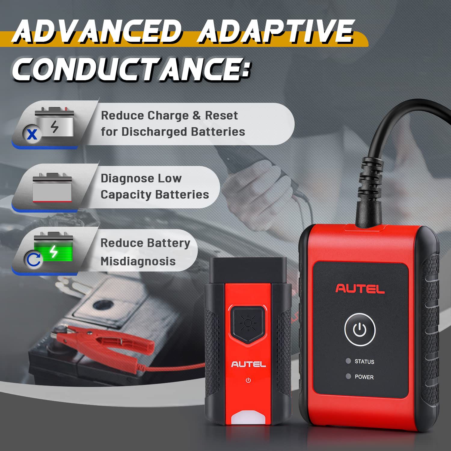 Autel MaxiBAS BT508 Car Battery Tester 6V 12V Load Tester 100-2000 CCA Added AUTOVIN, Electrical Reset, Battery Health Report Update of BT506