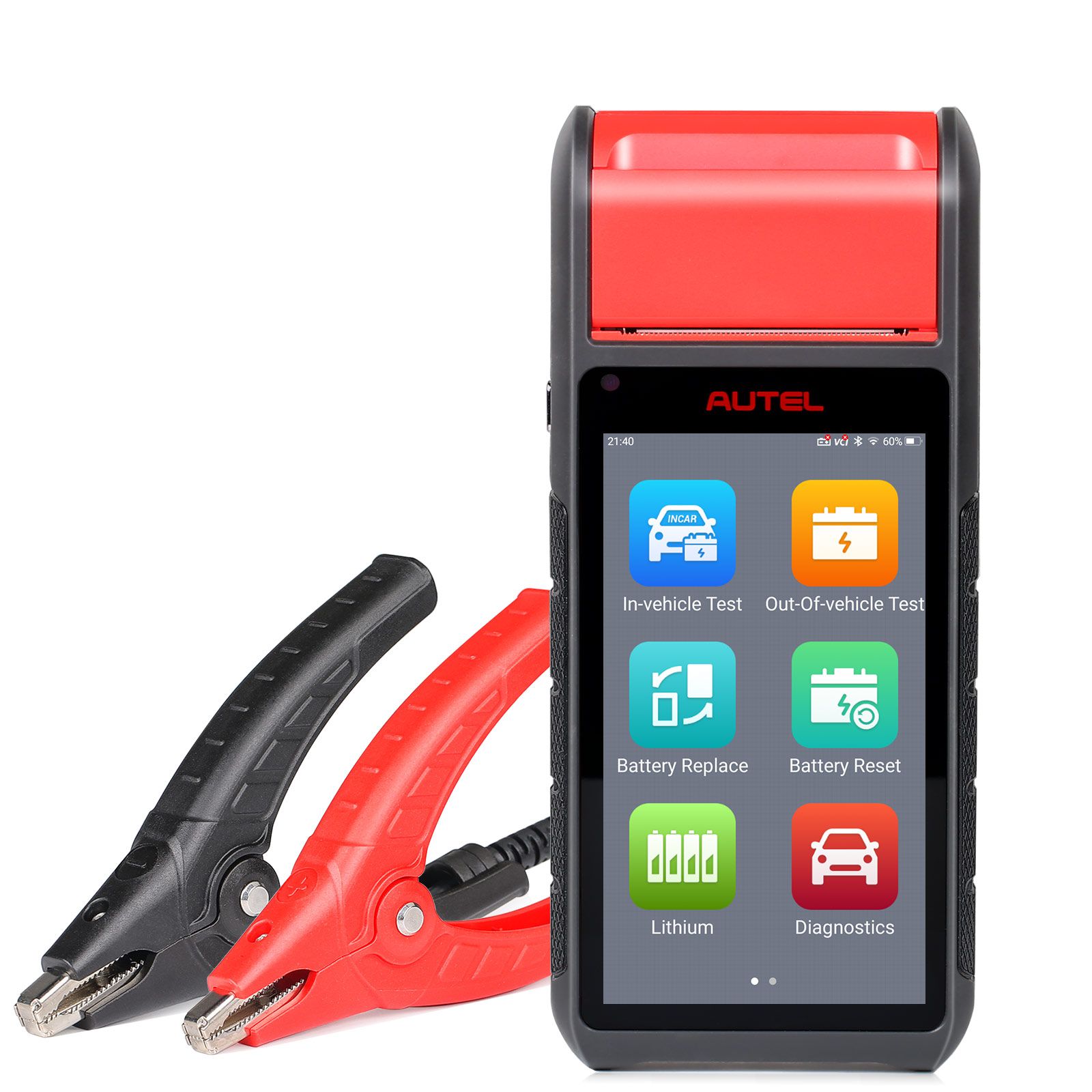 Autel MaxiBAS BT608E OBD2 Scanner built-in Printer Touchscreen Battery Tester Electrical System Analyzer 12V 100-3000 CCA Load Tester