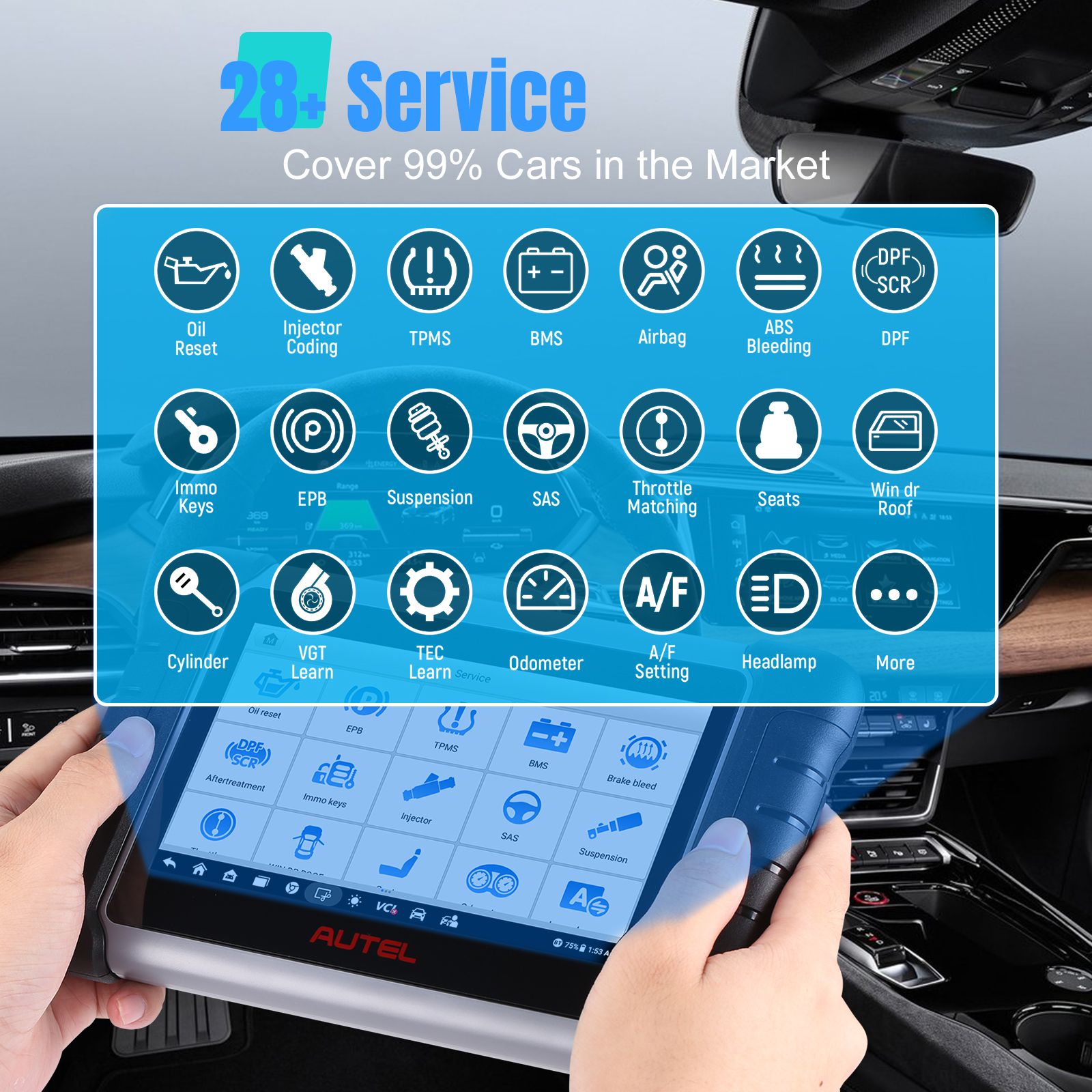2025 Autel MaxiCOM MK808Z Bi-Directional Full System Diagnostic Tablet with Android 11 Operating System Upgraded Version of MK808/MX808