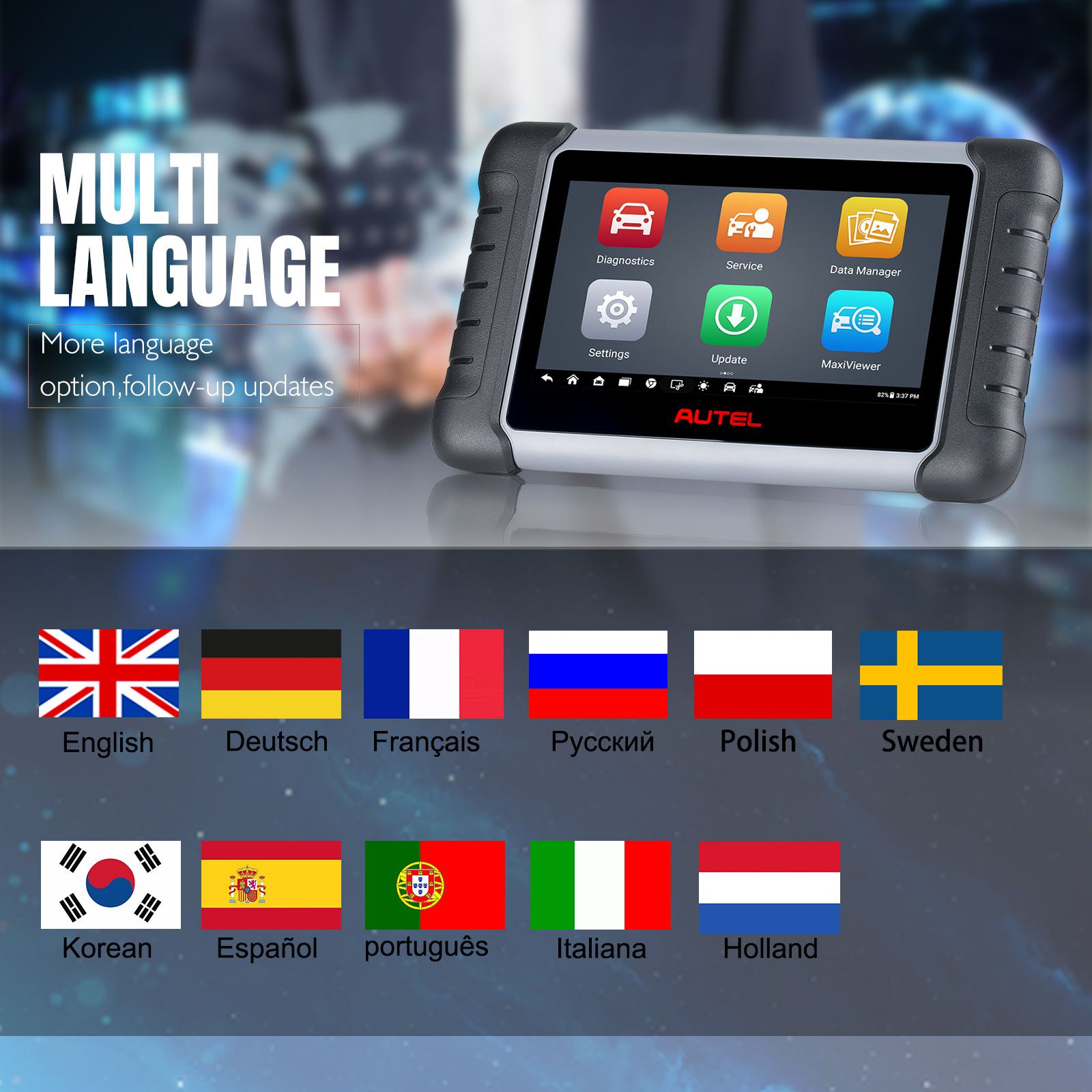 2025 Autel MaxiCOM MK808Z Bi-Directional Full System Diagnostic Tablet with Android 11 Operating System Upgraded Version of MK808/MX808