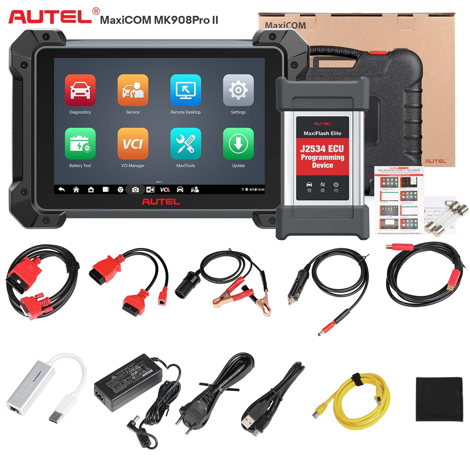 2024 Autel MaxiCOM MK908 PRO II Automotive Diagnostic Tablet Support Scan VIN and Pre&Post Scan