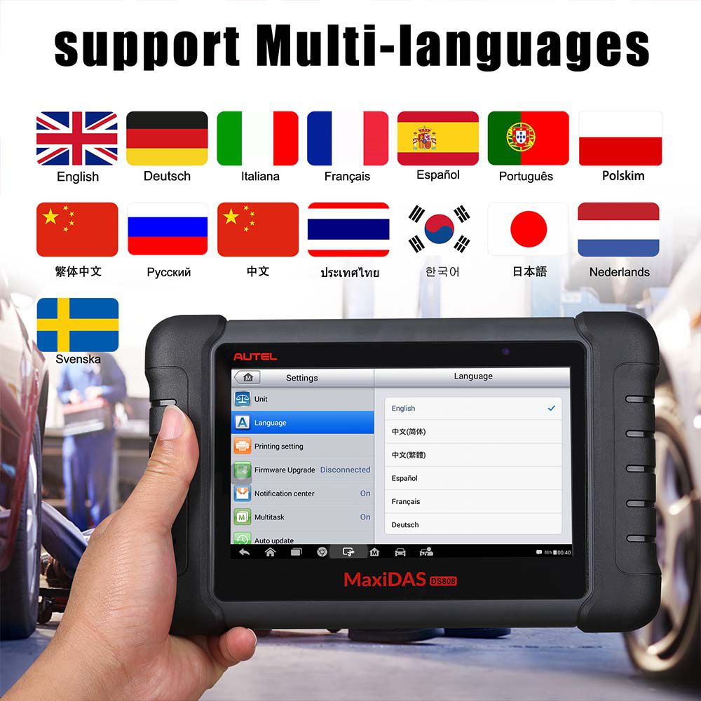  Original Autel MaxiDAS DS808K Tablet Diagnostic Tool Full Set Support Injector Coding & Key Coding