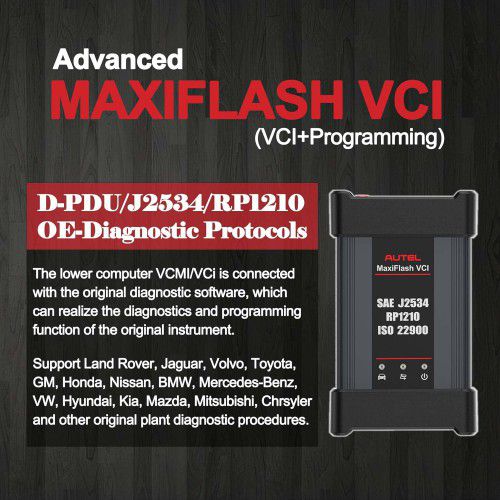 AUTEL MaxiFlash VCI Used with MaxiCOM Ultra Lite/Ultra Lite S, MaxiSYS MS909, MaxiSYS MS909 EV, MaxiSYS Elite II Pro, MaxiSYS MS909CV