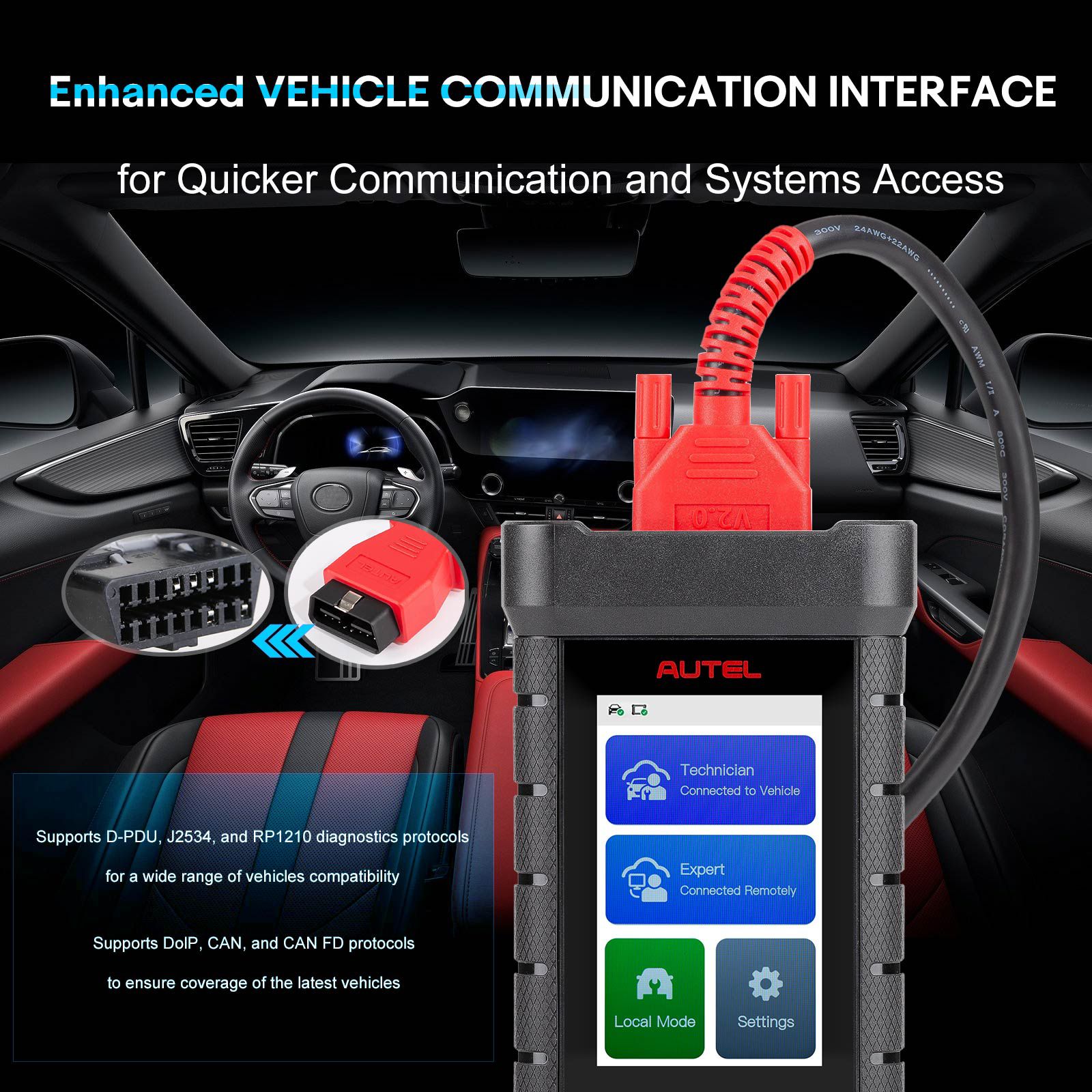 2024 Autel MaxiFlash XLink J2534 Tool Remote Expert ECU Programming Device Work with PC, Mobile Phone and Autel Ultra, MS919, MS909