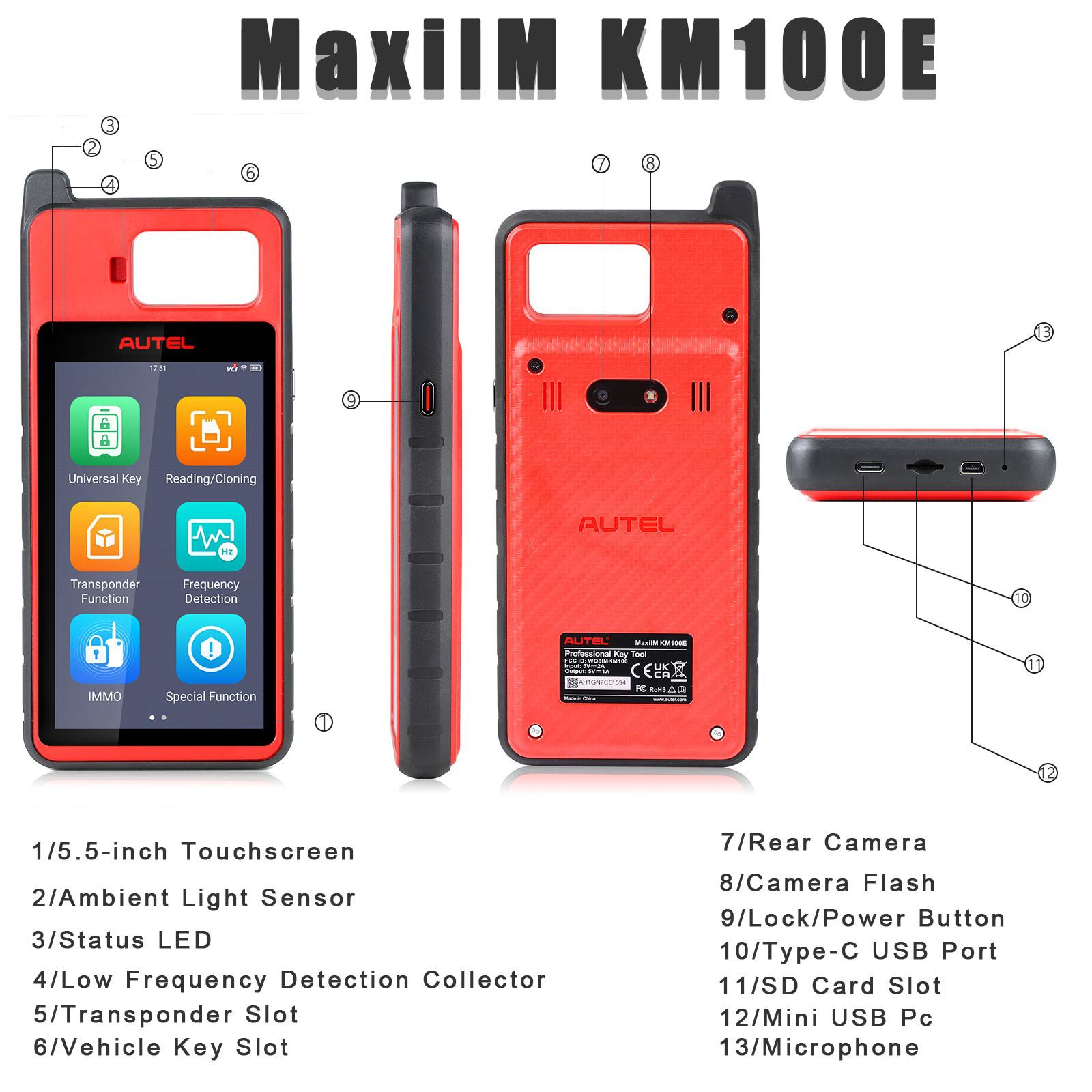 2024 Autel MaxiIM KM100 KM100E Universal Key Generator Kit Support Transponder Reading/ Cloning and IMMO Learning Free Update Online Lifetime