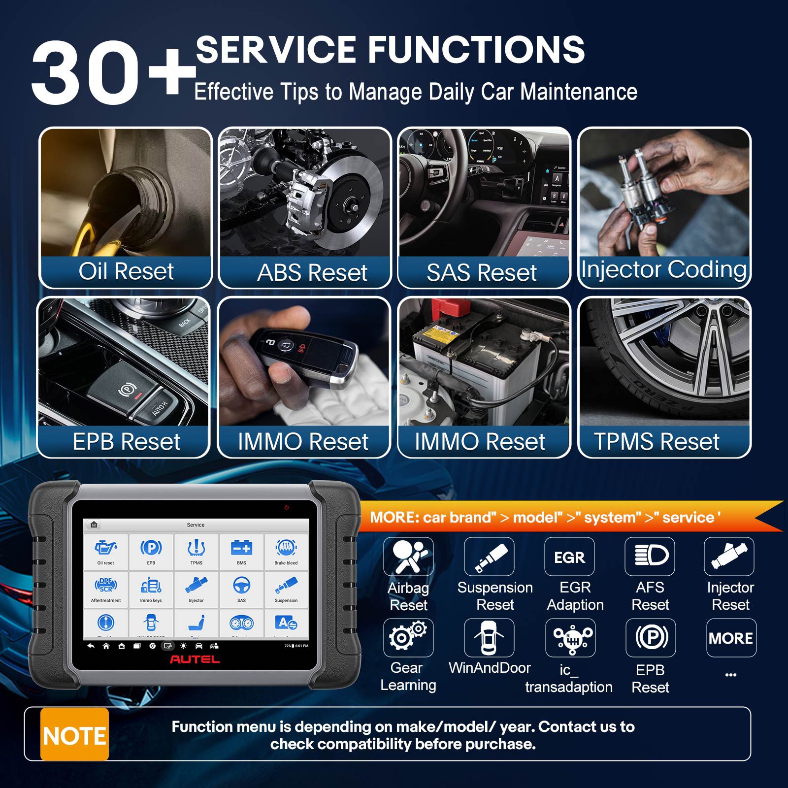 Autel MaxiPRO MP808S Bidirectional Scan Tool with ECU Coding Active Test 30+ Service functions Work with MV105/MV108 upgraded of MP808/ MP808BT/ MK808