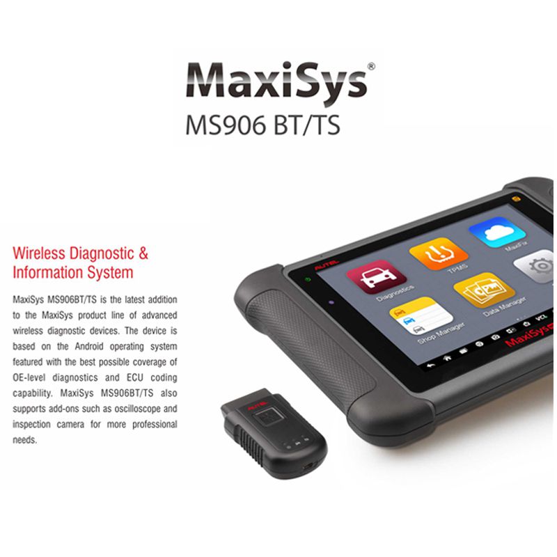 Autel MaxiSYS MS906TS OBD2 Bi-Directional Diagnostic Scanner with TPMS Functions ECU Coding 33+ Services