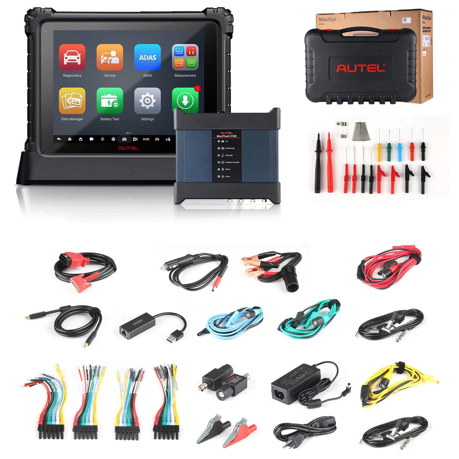 Autel Maxisys Ultra Full Systems Diagnostics Tool Plus EV Diagnostics Upgrade Kit EVDiag Box & Adapters for Battery Pack Diagnostics