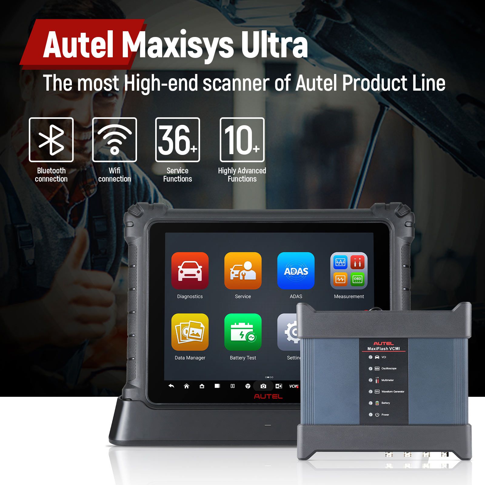 Autel Maxisys Ultra Full Systems Diagnostics Tool Plus EV Diagnostics Upgrade Kit EVDiag Box & Adapters for Battery Pack Diagnostics