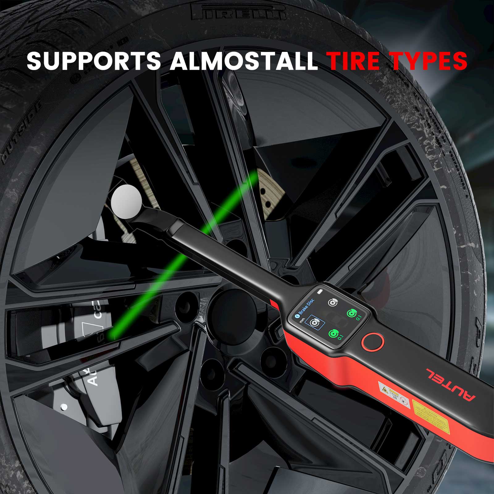 Autel MaxiTPMS TBE200 Tire Brake Examiner Laser Tire Tread Depth Brake Disc Wear 2-in-1 Tester Work with ITS600