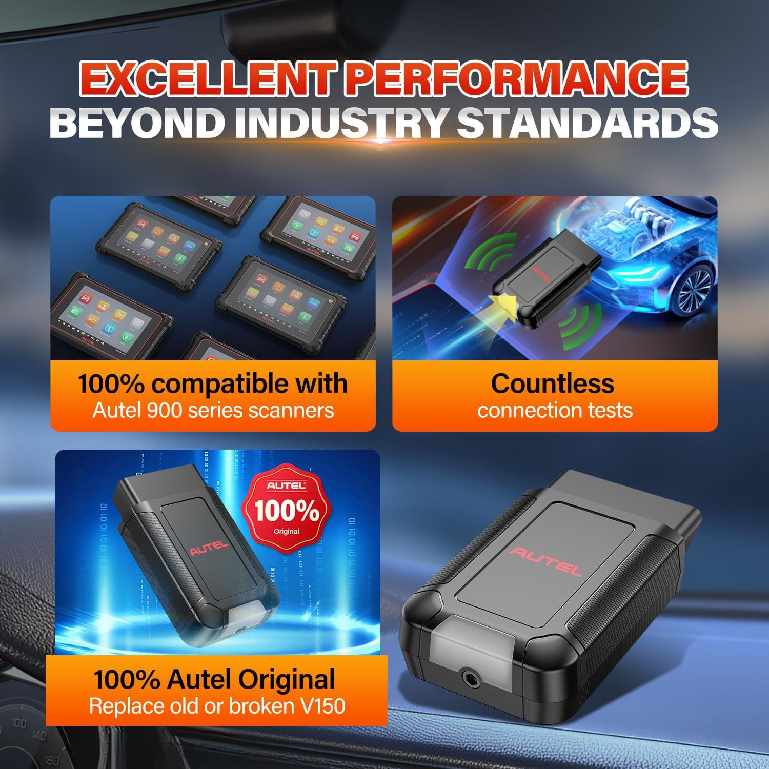 2025 Autel MaxiVCI V150 VCI150 Wireless Dongle,Support CAN FD / DOIP Protocol work for Autel 900 Series Scanners MK900BT MP900BT MP900Z-BT MP900TS