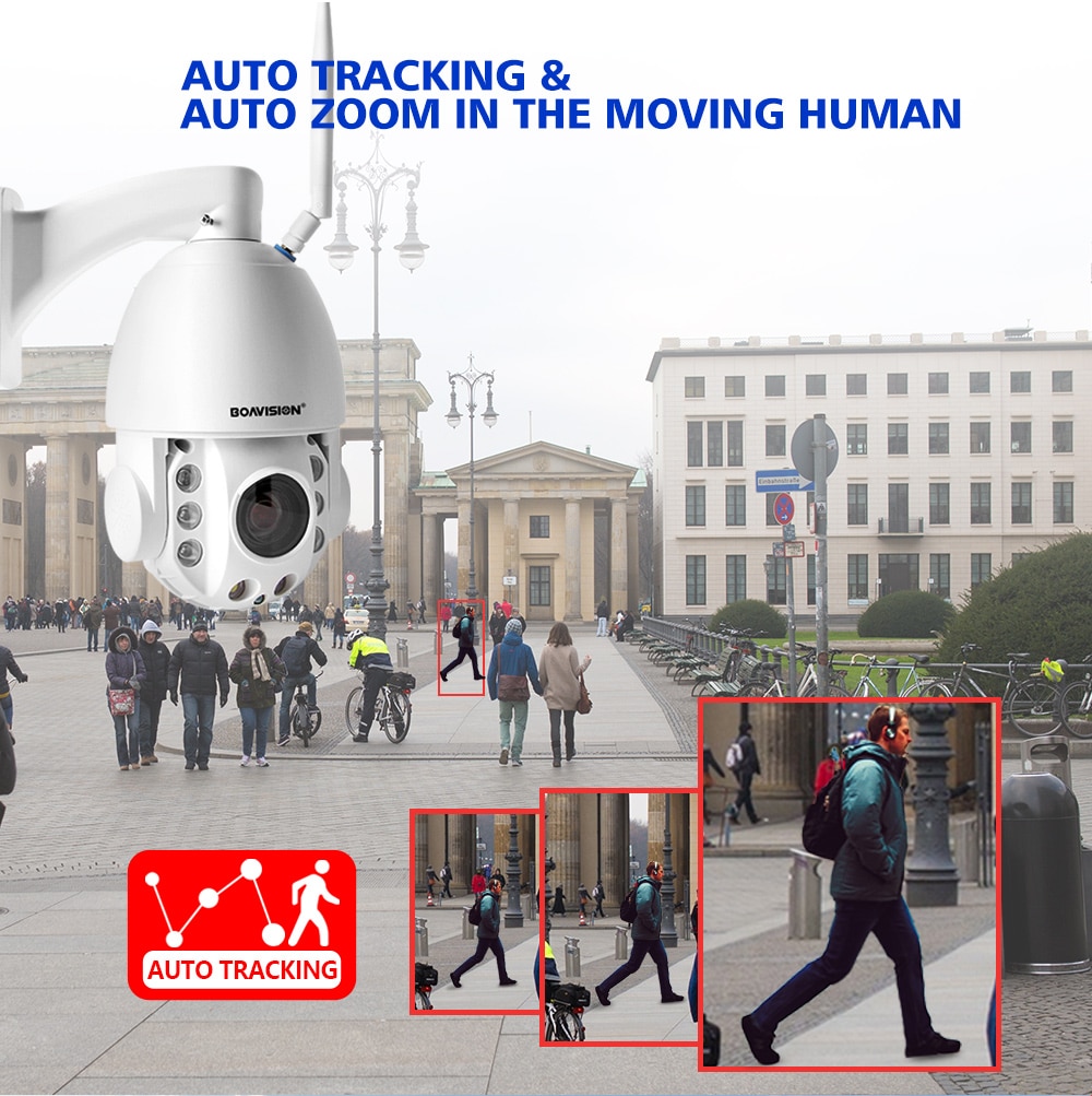 30X Zoom AI AUTO Tracking 5MP WIFI / POE/ 4G PTZ IP Camera Two Way Audio Waterproof Full Color Night Vision Security CCTV Camera