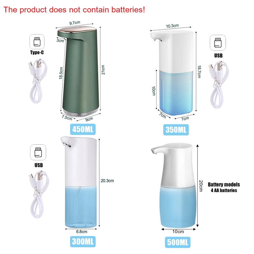 Automatic Liquid Foam Soap Dispenser With Sensor Smart Dispensers Soap Bathroom USB Charging Hand Washing Machine For Kitchen