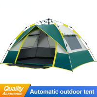 Automatic Tent 3-4 Person Camping Windbreak Dual Layer Waterproof  Foldable Sturdy 4 Season Outdoor Portable Beach Gear Tent