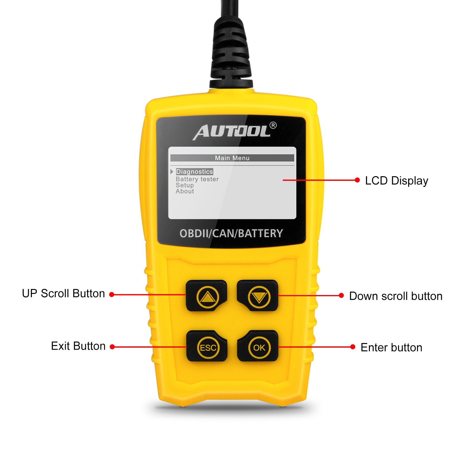 AUTOOL CS330 OBD Code Reader Scanner OBDII Diagnostic Tool 12V Battery Tester OBD2 Car Fault Scanner Automobiles Analyzer Meter