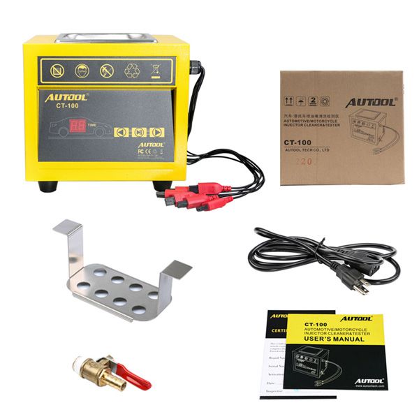 AUTOOL CT100 CT-100 Petrol Injector Ultrasonic Fuel Injector Cleaner Machine for Car Motorcycle 110V/220V